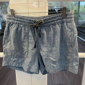 J. Crew elastic tie Waist Chambray Shorts